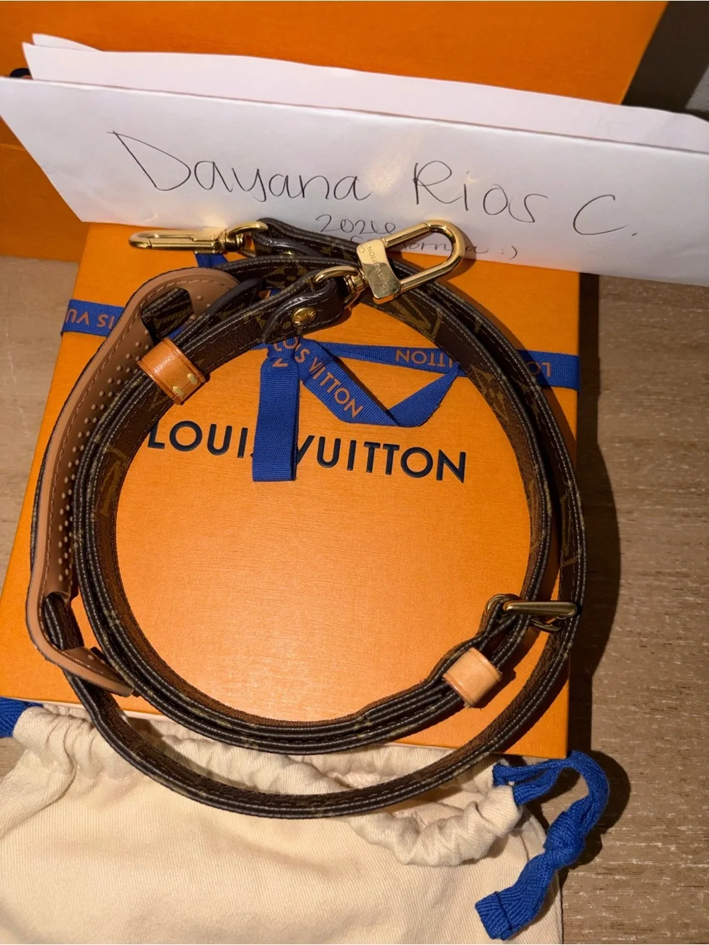 Louis Vuitton Monogram Adjustable Shoulder Strap in Brown and Tan - Picture 3 of 8